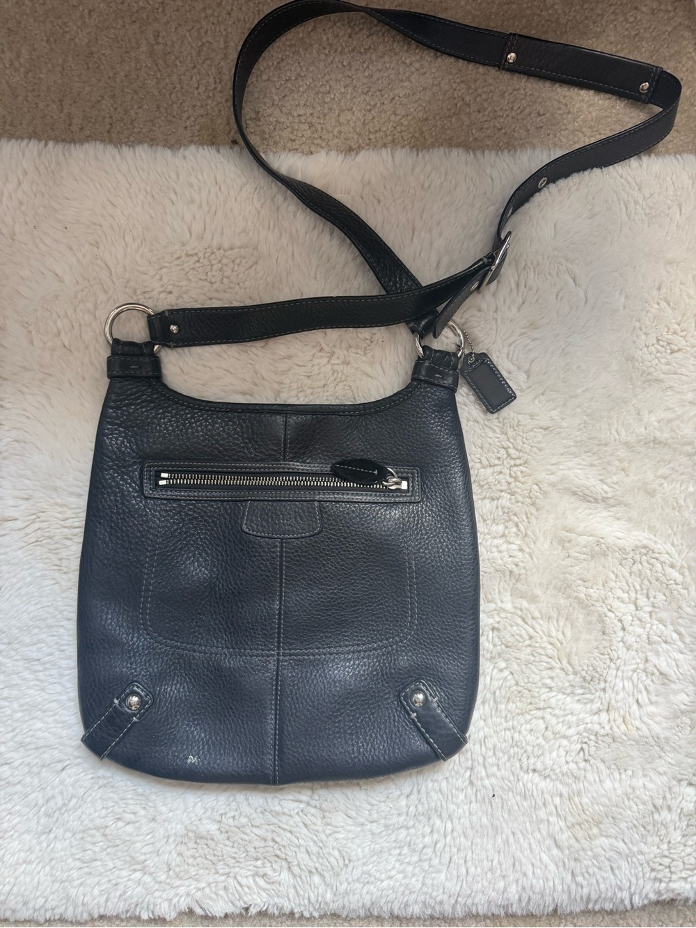 Coach Black Pebbled Leather Crossbody Bag